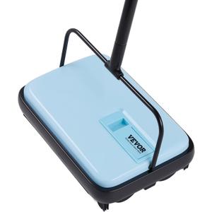 VEVOR Carpet Sweeper Manual, Floor Sweeper with 300 ml Dustbin Capacity Easy to Empty, 6.7 inch Cleaning Width for Home Office Carpets Pet Hair Dust, Blue