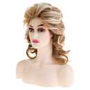 Long Wavy Fluffy Wigs for Women Synthetic Party Halloween Cosplay Wig,Mixed Brown