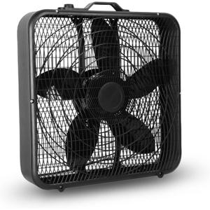 20 Inch Box Fan with Carry Handle, Portable Powerful and Quiet 3-speed Floor Fan with Protection Net, Durable 70W Lightweight for Bedroom Study Home, Black