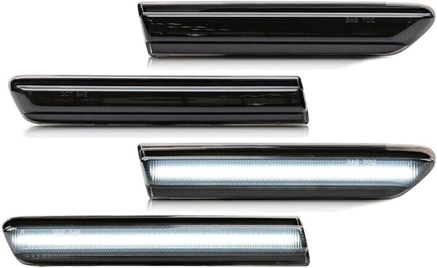 4pc Smoked Front+Rear Side Marker Lights Lamps Black ABS Housing Bulbs 2004-2008 RB-302BW 33655-SEP-A01 33650-SEP-A01 RB-303BW 33800-SEP-A01 ISO2001 33850-SEP-A01