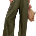 JZC Womens Wide Leg Yoga Pants Comfy Loose Lounge Pajama Flowy Pants Pockets Casual Sweatpants Trouser Army Green XXL