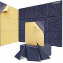 22 pack Acoustic Panels With Self-Adhesive, 12"X 12"X 0.4"Sound Proof Foam Panels, Sound Panels High Density, Soundproof Wall Panels for Home Studio Office-Dark Blue