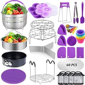 Accessories for Instant Pot, Sugaroom 100 PCS Pressure Cooker Accessories Set Compatible with Instant Pot Accessories 6 qt 8 quart-2 Steamer Baskets, Springform Pan, Egg Rack, Egg Bites Mold and More