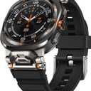 Suitisbest Sport Band Compatible with Galaxy Watch Ultra Bands 47mm (2025/2024), Samsung Ultra Watch Band for Men Women - Soft Silicone Samsung Watch Ultra Strap with Durable Stainless Steel Connector (Black)