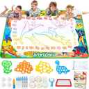 Jasonwell Aqua Water Doodle Mat 60x40 Inches Large Magic Drawing Doodling Mat Coloring Mat Educational Toys Christmas Birthday Gifts for Kids Toddler Boys Girls Age 2 3 4 5 6 7 8 Year Old (Dinosaur)