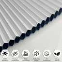Arch Window Shades Blackout Cellular Honeycomb Blinds Half Circle Cordless No Drill, Thermal Insulated UV Protection, Easy to Cut and Install (White, Radius: 24", 1 Pack), 24"W x 48"H