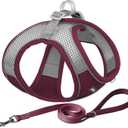 AIITLE Dog Harness, Christmas No-Pull Cat Harness with a Leash, Adjustable Reflective Puppy Vest Harness Escape Proof, Outdoor Walking, Running for Extra Small Dogs and House Cats Burgundy XXXS (XXXS(Chest: 8.5 - 10"))