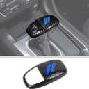 JWWY Gear Shift Shifter Knobs Cover Trim for 2015-2025+ Dodge Challenger Charger 2018-2023 Durango Interior Accessories Blue Carbon Fiber
