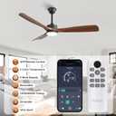 60 Inch Ceiling Fan with Light and Remote & APP Control, ABS Ceiling Fan with 3 Blades and Downrods, Reversible Quiet DC Motor, Farmhouse Ceiling Fans with Lights for Bedroom Living Room Patio Porch