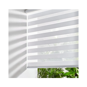Persilux Cordless Zebra Roller Window Shades Free-Stop Roller Blinds (36" W X 64" H, White) Light Control for Day and Night, Light Filtering Sheer Roler Shades for Windows, Easy to Install