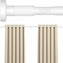 AIZESI 41-100 Inch Heavy Duty White Tension Curtain Rod - No Drilling, Adjustable, Rust-Proof for Outdoor, Living Room, Bathroom
