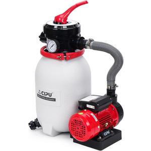 CIPU 10-inch Sand Filter Pump System for Above Ground Pools, 0.25HP 115V Pool Sand Filter with 4-Way Valve