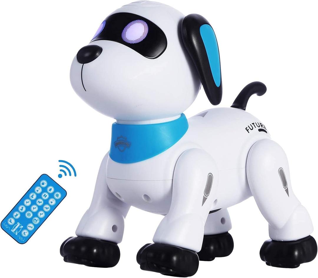 yiman Remote Control Robot Dog Toy  Programmable Smart Robot Dog for Kids 3+, Interactive Dancing & Sound, RC Stunt Toys with LED Eyes, Electronic Pet Toy for Boys & Girls Gifts (Blue)