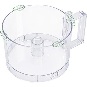 7-Cup Food Processor Work Bowl Compatible with Cuisinart DLC-10 Series4tabs, Replace#: FP-631AGTXT,Note: This is a replacement for the one with 4 tabs on the rim ONLY