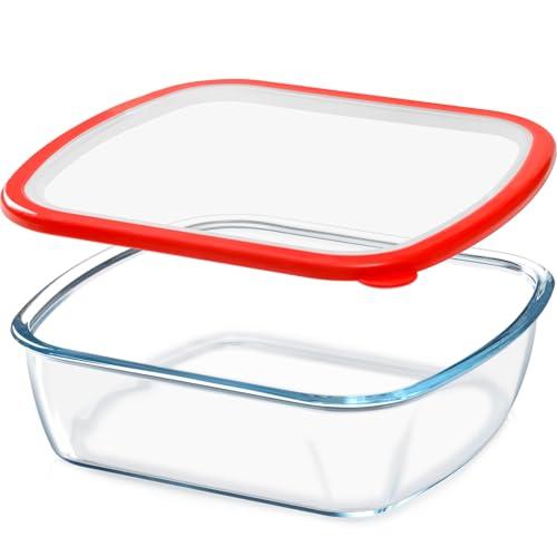 NUTRIUPS 9 x 9 Glass Baking Dish with Lid, 9 x 9 Baking Pan, 2.75QT LARGE and DEEP Baking Dish for Oven