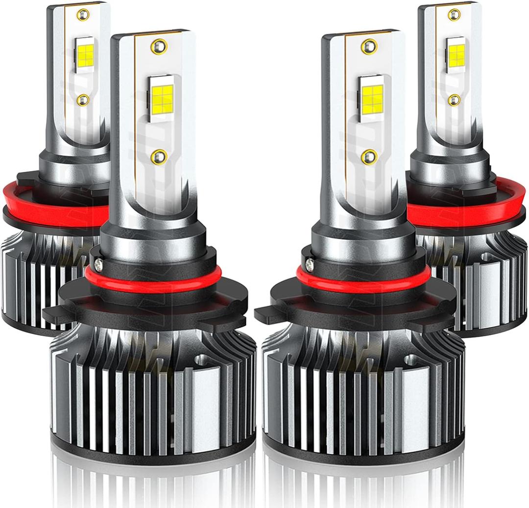 Compatible For Dodge RAM 1500 2500 3500 High Low Beams Light Bulbs 2009 2010 2011 2012 2013 2014 2015 2016 2017 2018 2019 2020 2021 2022 2023, 6500K White, 500% Brightness, for Off-Road Use Only, 4PCS
