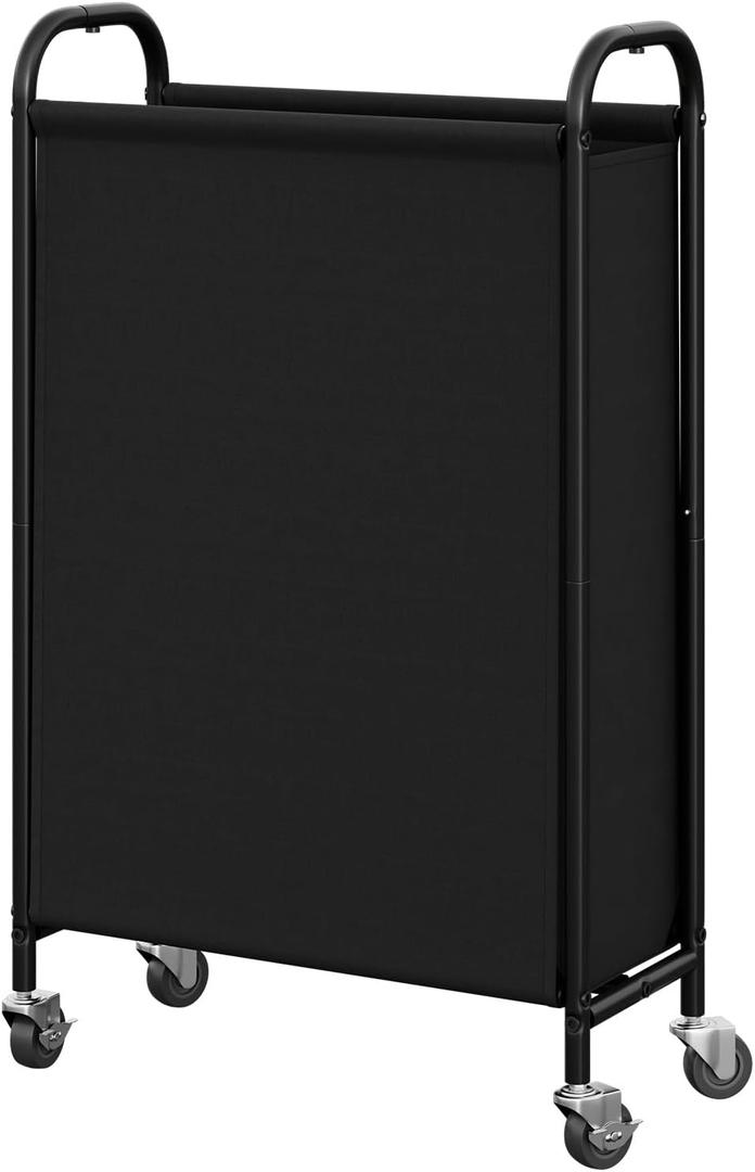 GRANNY SAYS 80L Slim Laundry Hamper with Silent Brake Wheels, Sturdy Metal Frame & Handle, Rolling Laundry Basket for Laundry Room, Bedroom, Bathroom, or RV  Great for Singles or Couples, Black