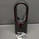 Desk Fan Bladeless, 11.8 Inch Office Fan Small, Quiet, 3 Speed Adjustment, Touch Control, Easy to Clean, Desk Fans Small Quiet, Ideal for Office, Living Room, Bedroom (Gray/Dark Red)