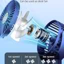 KIDEE Portable Baby Stroller Fan, Mini Baby Clip on Fans, LED Display, 360 Rotate Flexible Tripod, Rechargeable Small Personal Handheld Fans Cooling Desk Fan for Car Seat Crib Treadmill Travel (Blue)