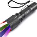 5-in-1 Multi-Color Zoomable Flashlight – White/Red/Blue/Green/UV Modes with Memory Function – Adjustable Focus for Camping, Emergencies | No Battery Included