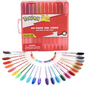 Innovative Designs Pokemon Gel Pens Set for Kids, 24 Pack with Glitter Gel Pens, Cute Pens for Girls and Boys