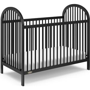Graco Olivia 3-in-1 Convertible Crib GREENGUARD Gold Certified, 100% Solid Wood, Fits Standard Baby Crib Mattress, Converts to Toddler Bed and Daybed, 4 Adjustable Mattress Heights (Black)