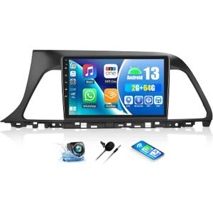 2G+64G Android 13 Car Stereo for Hyundai Sonata 2015-2017 with Wireless Apple Carplay Android Auto,9'' Touchscreen Sonata Car Radio with GPS Navigation,Bluetooth,WiFi/FM/RDS Radio,SWC+Backup Camera