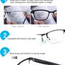 Missfive 2 Pack Mens Bifocal Reading Glasses, Blue Light Blocking Far Near Dual-use Readers, Durable Spring Hinge Quality Metal Frame Eyeglasses 1.5x, Black & Gunmetal
