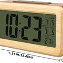 everwood Wooden Digital Battery Operated Alarm Clocks for Bedrooms, Beside, Table, Desk