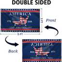 USA 250th Anniversary Flag | 3x5 Ft Double-Sided Indoor Outdoor American Flag | 1776-2026 Commemorative 250 Year Birthday Patriotic Yard House Banner Sign for 4th of July Decoration (C)