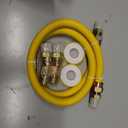 PLUMBINGMASTER 48" Flexible yellow Coated Corrugated line kit for Dryer Stove Range, Flexible Stainless Steel Gas Dryer Kit - 5/8" OD(1/2" ID) Dryer Gas Line with total 6 Connectorsâ€”â€” 3/4" MIP & 1/2"