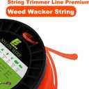 Viabrico .095" Weed Eater String, Square Orange Heavy Duty String Trimmer Line, Weed Wacker String Universal Commercial Grade, Premium Nylon Weedeater Line 0.095" x 10LB, 2591Foot