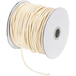 MECCANIXITY Waxed Cord 2.5mm Waxed Polyester Cord 87 Yard Wax String for Bracelet Making, Necklaces, Beading, Jewelry Making and DIY Crafts(Beige)
