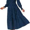 BTFBM Wedding Guest Dresses for Women Spring Fashion 2026 Casual Long Sleeve Floral Maxi Boho Homecoming Dress, Size Small