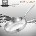 Inqibee 8.5 Inch Tri-Ply Stainless Steel Frying with Lid,Small Skillet,Induction Cooking Pan,Dishwasher and Oven Safe