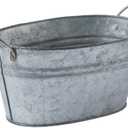 Galvanized Oval Bucket Container Centerpiece 5" x 9" - Rustic Wedding and Home Decor