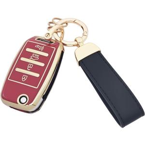 TPU Key Fob Cover fit for Kia Sorento Sportage Rio Soul Forte Optima Carens Picanto Flip Keyless Entry Key Fob