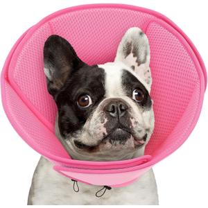 Queenmore Soft Dog Cone Collar,Comfortable Dog Cones for Medium Dogs/Cats to Stop Licking After Surgery,Comfy Cone for Dogs, Neuter Recovery Ecollars of Shame Alternatives,Pink, M