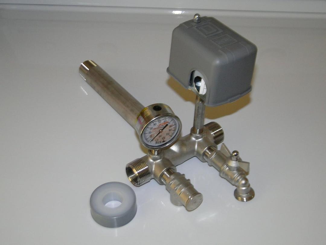 STAINLESS STEEL 1 x 11 Tank Tee Kit Installation Water Well Pressure Tank with SQUARE D 30/50 FSG2 pressure switch