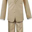 Toddler Boys' 5 Piece Classic Fit No Tail Formal Khaki Dress Suit Set with Tie and Vest
 6 Y