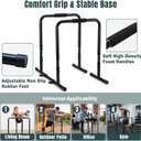 OLIXIS Dip Bar, Adjustable Heavy Duty Dip Bar Station with Soft High-Density Foam Handles, Stabilizer Parallel Parallette Bar Fitness Equipment for Home, Gym, Patio, Office