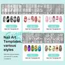 X&D Nail Art Stamper Clear Jelly Nail Art Stamping Transparent Silicone Rubber Nail Polish Stamper with Acrylic Scraper, Spare heads, Stainless Steel Plate Kit for French Tips and Transfer Images B