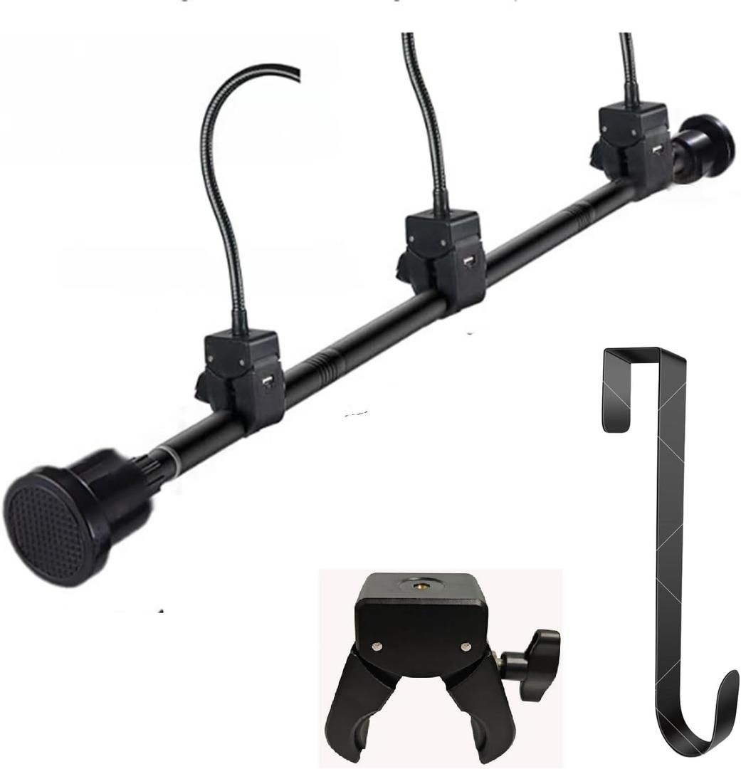 94 Inches Front door Garland hanger for Festival and Holiday Dcor No Nails or Screws Adjustable width Heavy-Duty Christmas Decoration Holder for Wreath and Lights Rod + Hanger (Blk 31.5 - 94 In)