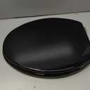 Black Elongated Toilet Seat Natural Wood Toilet Seat with Zinc Alloy Hinges, Easy to Install also Easy to Clean, Scratch Resistant Toilet Seat by Angol Shiold (Elongated, Black)