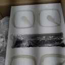 4-Lights Black and Brushed Nickel Vanity Lights with Clear Glass Shade, Bathroom Wall Light Fixtures, 30.3 Inch Large Vanity Lighting Fixture for Bathroom Mirror Living Room