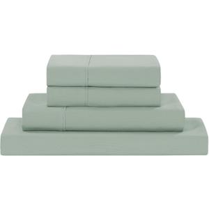 Modern Threads Soft Microfiber Solid Sheets - Luxurious Microfiber Bed Sheets - Includes Flat Sheet, Fitted Sheet with Deep Pockets, & Pillowcases Seafoam Queen (14 Sea Green)