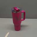 Tswofia Personalized 40 oz Monogrammed Tumbler with Handle & Flip Straw, 100% Leak Proof stainless steel Insulated Tumbler, Customized Initial Funny Gifts for Women Mom Sisters Coworker, M