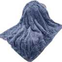 DG Plush Fleece Receiving Blanket for Dog, Cat, and Pet - Warm and Soft, 32" x 40", Smoked Blue