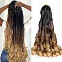 French Curl Braiding Hair,C14 Loose Wavy Braiding Hair Extensions Synthetic 20inch 75g/pack French Curly Crochet Hair (C14, 5 packs, 20 inch)