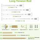 Extra Long Tension Rod 41-103inch Gold Tension Curtain Rods no Drilling | Heavy Duty Outdoor Curtain Rod for Patio,Windows,Blackout Curtains,Indoor,Anywhere Adjustable